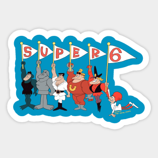 the super 6 cartoon Sticker